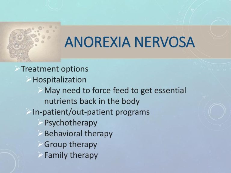 anorexia nervosa first line treatment