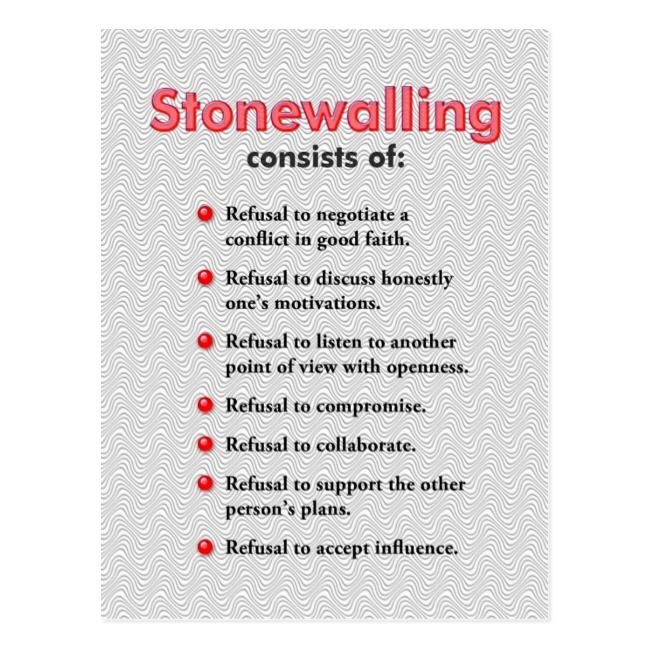 signs of stonewalling