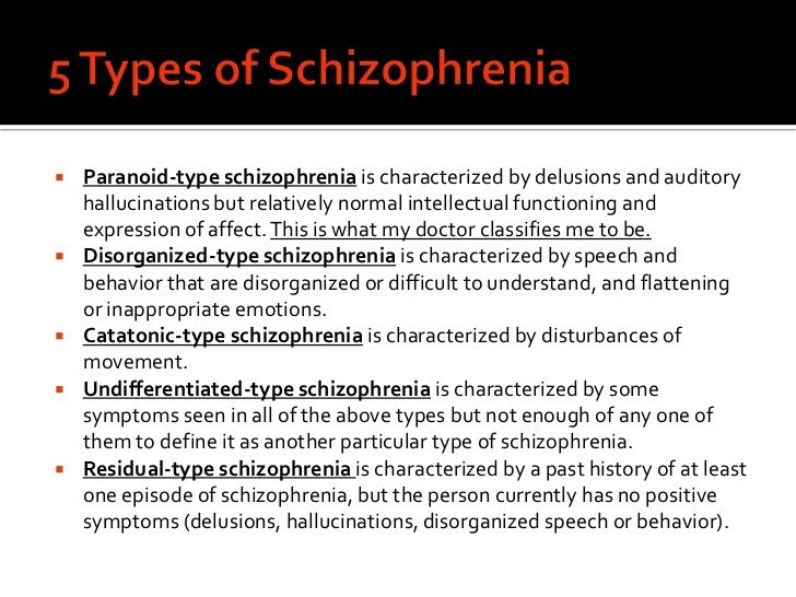 Subtypes of Schizophrenia
