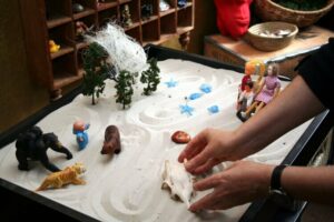 Sand tray and sand play therapy
